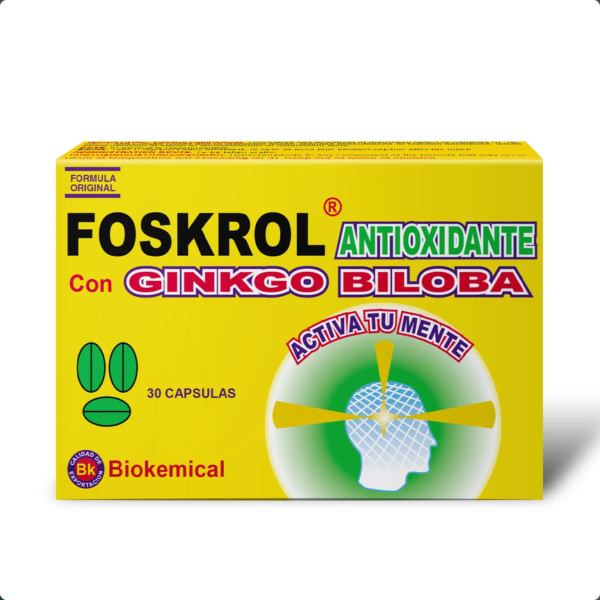 FOSKROL ANTIOXIDANTE CON GINKGO BILOBA Cápsula de Gelatina Blanda