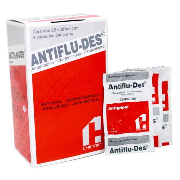 ANTIFLU-DES CÁPSULAS - 100 Cápsulas en 25 Sobres de 4 Cápsulas