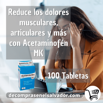 Acetaminofén 500 mg MK - Paquete de 100 Tabletitas Recubiertas
